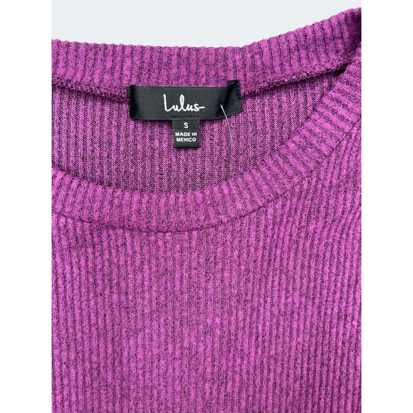 Lulus Fit and Fair Mauve Purple Long-Sleeve Ribbed Knit Skater Dress Small - Picture 10 of 14